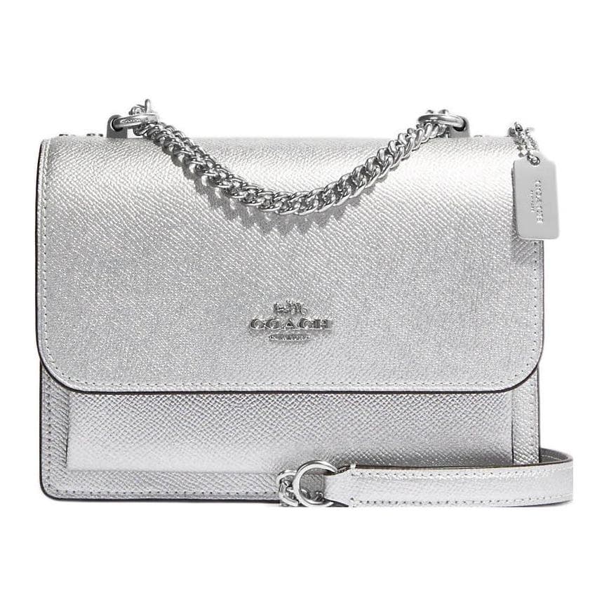 COACH Klare Leather Shoulder Bag, Crossbody Bag Small Women's Metal Silver