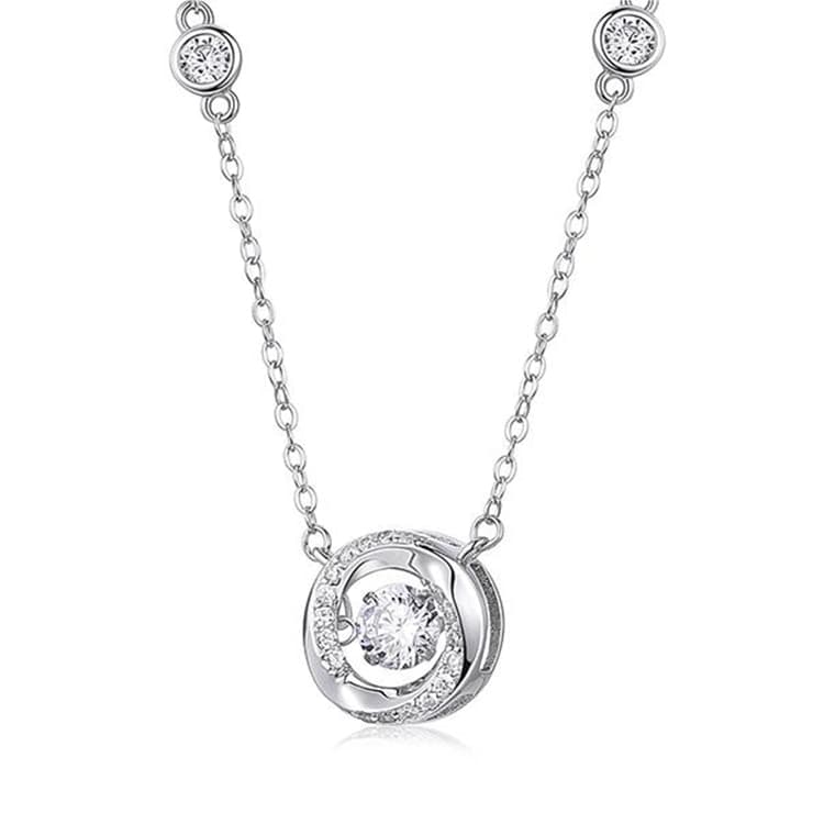 KADER S925 Серебряные ожерелья женские серебристо-белые, коробка на удачу