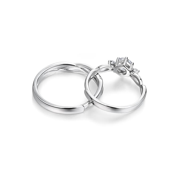 KADER Регулируемое кольцо с открытыми кольцами унисекс серебристо-белый, коробка на удачу