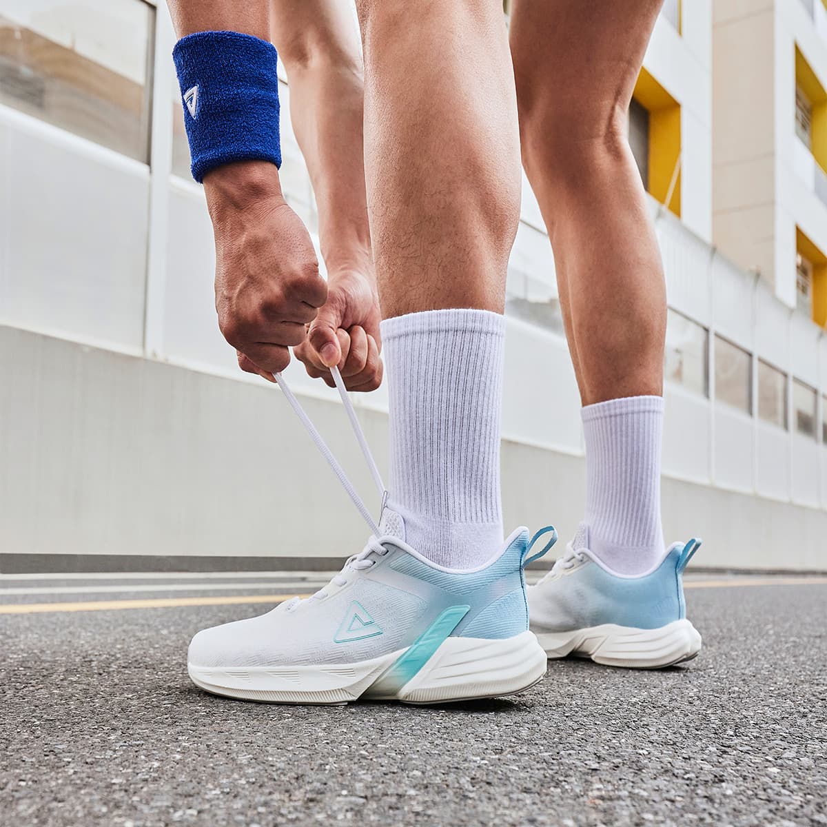 Амортизаторы PEAK Hyperfuse, устойчивые к истиранию, дышащие низкие кроссовки, мужские васильково-синие