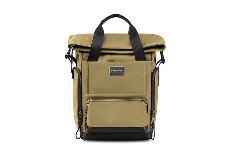 SAMSONITE Рюкзак из синтетической кожи из микрофибры унисекс, черный/хаки