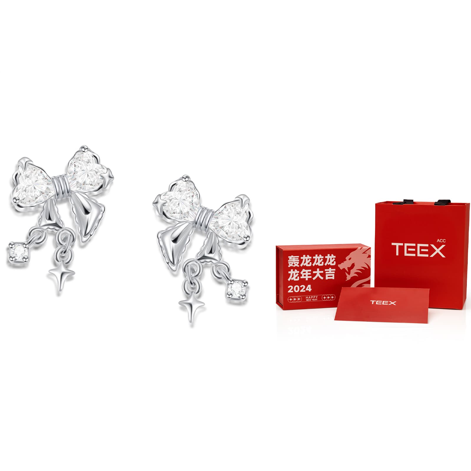 Женские серьги-гвоздики со сверкающими стразами TEEX