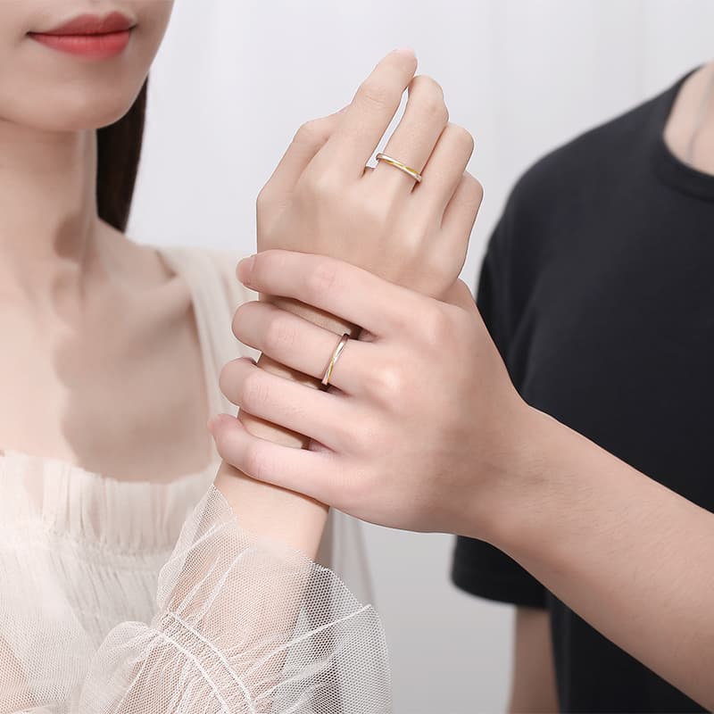 HOLLY RYAN 18-каратное золото, универсальные парные кольца с регулируемым отверстием унисекс