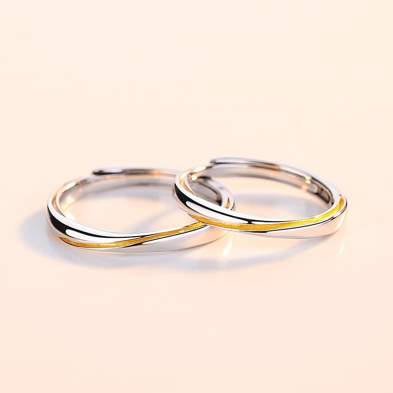 HOLLY RYAN 18-каратное золото, универсальные парные кольца с регулируемым отверстием унисекс