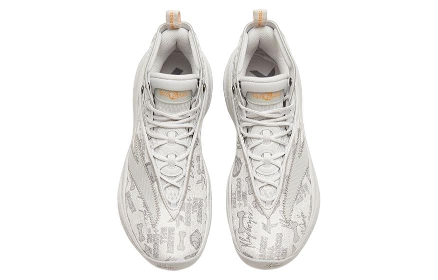 Anta KT8 Амортизирующие противоскользящие и износостойкие баскетбольные кроссовки с высоким берцем Светло-серые