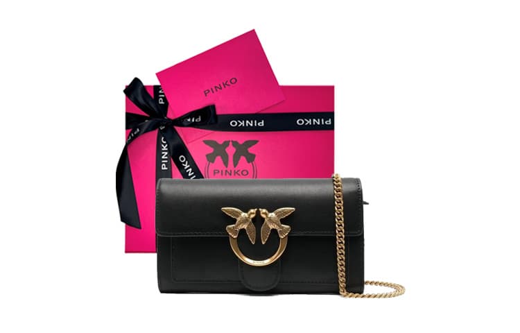 Маленькая квадратная сумка PINKO из телячьей кожи, сумка через плечо, сумка через плечо женская черная