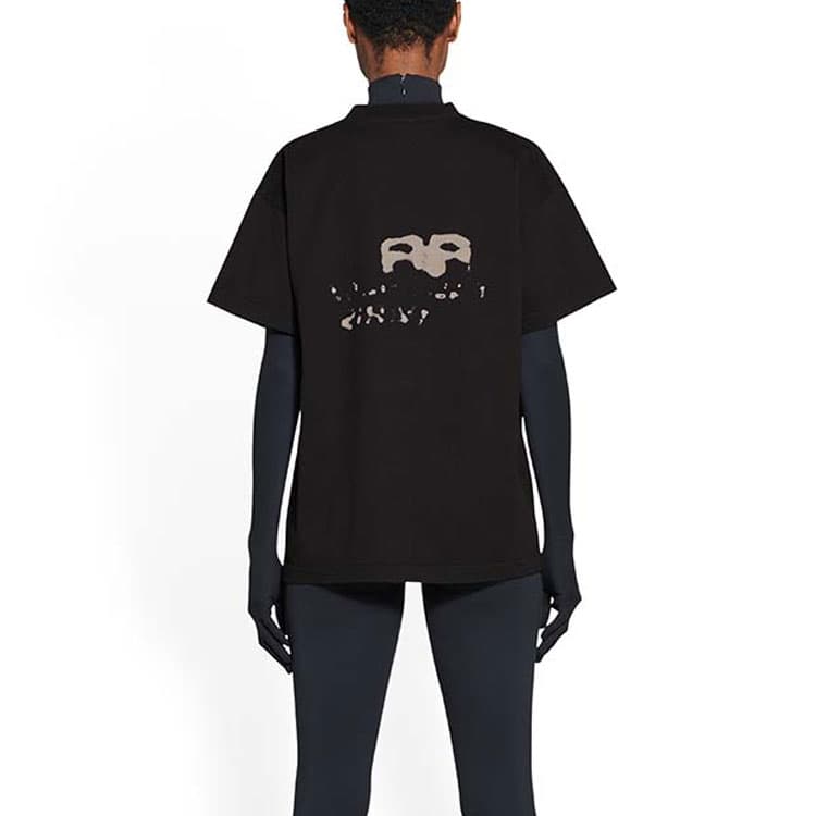 Футболка с круглым вырезом и принтом логотипа Balenciaga Graffiti