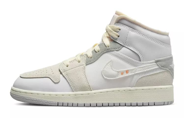 Jordan Air Jordan 1 Винтажные баскетбольные кроссовки среднего размера с высоким берцем GS Серый Белый Синий