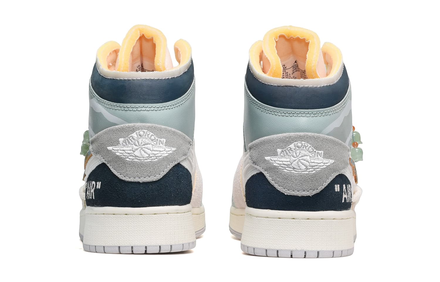 Jordan Air Jordan 1 Винтажные баскетбольные кроссовки среднего размера с высоким берцем GS Серый Белый Синий