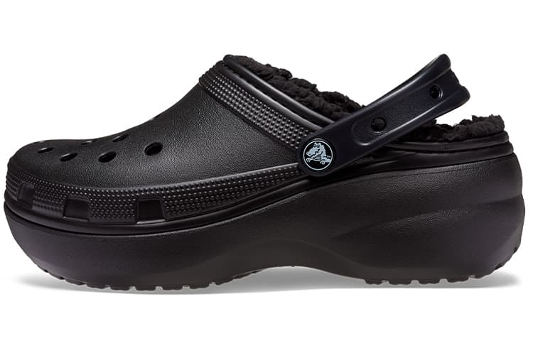 Crocs Classic Platform Lined Clog 'Black' Women's