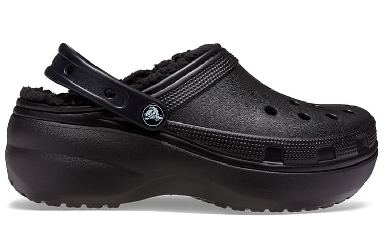 Классические женские сабо Crocs на платформе, черные