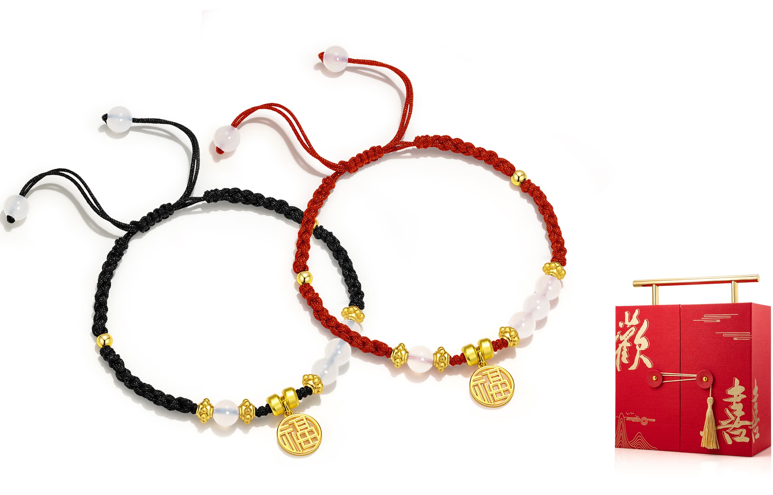 Браслеты Jodie&Kevin из халцедона унисекс