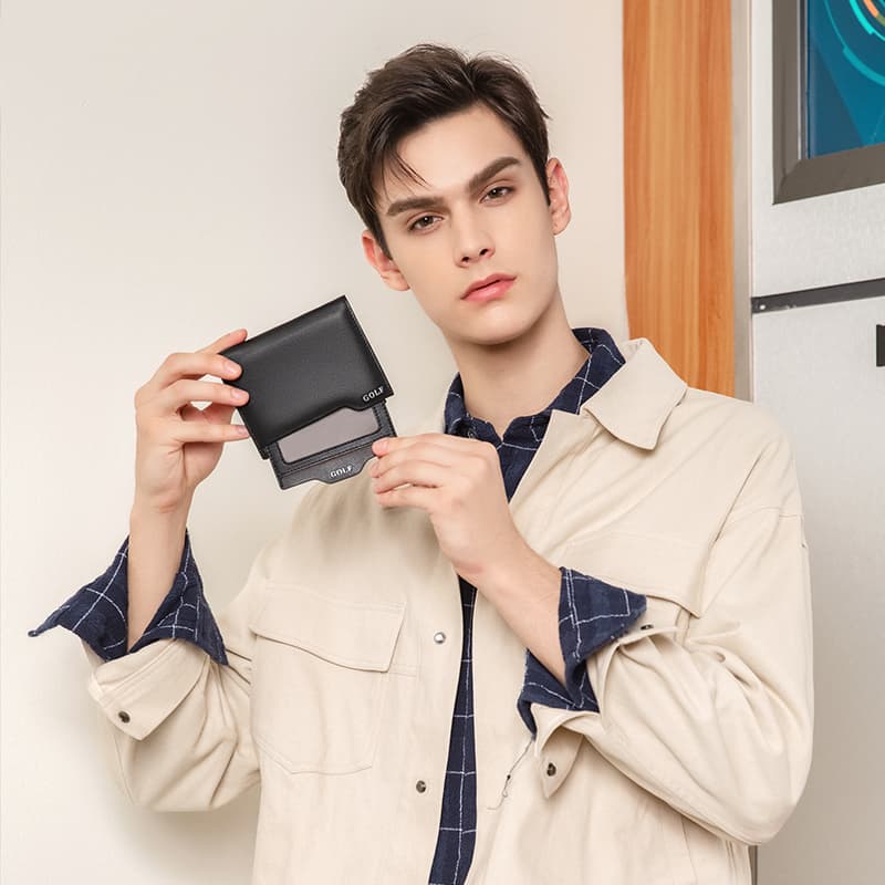 GOLF Top Grain коровья кожа, чехол для водительских прав из натуральной кожи, визитница, кошелек-трубы, мужские черные