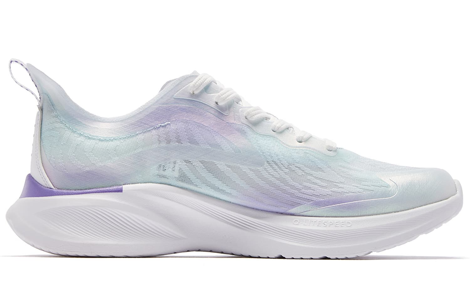 QIAODAN Light Speed ​​2.0Plus амортизирующие и дышащие кроссовки для спринта с низким верхом, мужские белые, фиолетовые