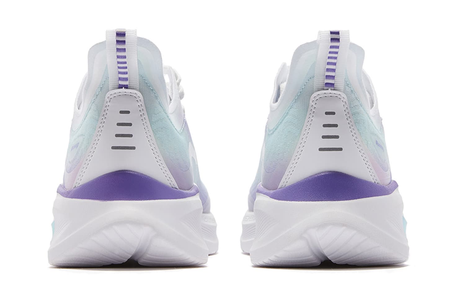 QIAODAN Light Speed ​​2.0Plus амортизирующие и дышащие кроссовки для спринта с низким верхом, мужские белые, фиолетовые