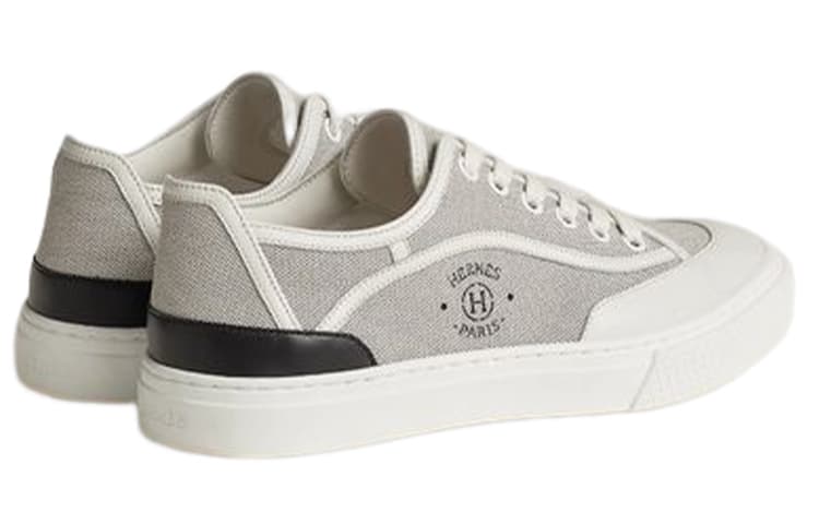 HERMES Paris Низкие парусиновые туфли женские серые