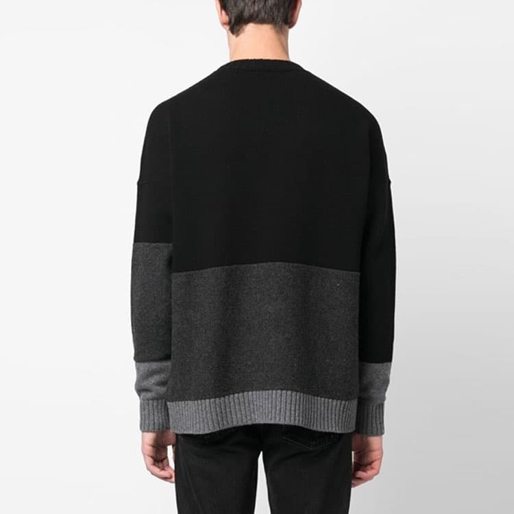 OFF WHITE Шерстяной свитер с круглым вырезом и логотипом интарсии