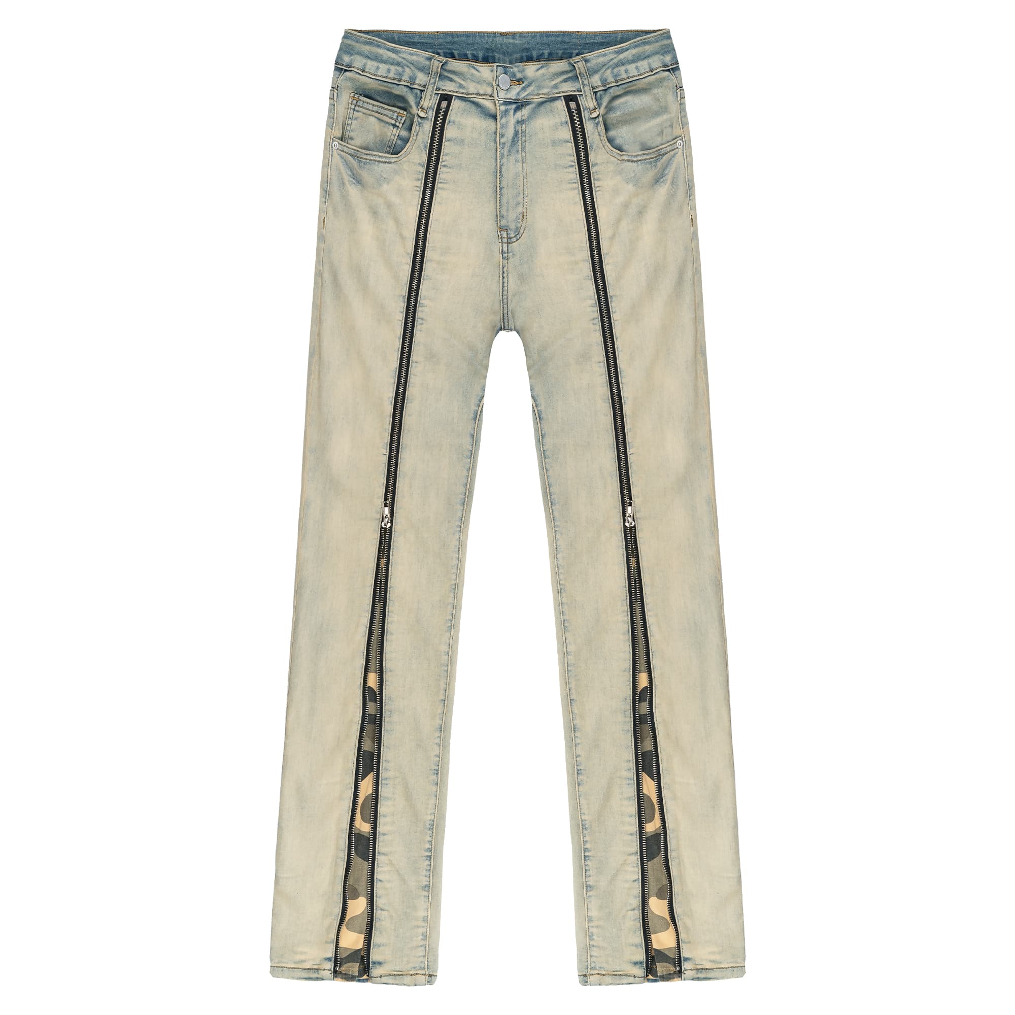XINYINSU Jeans Unisex Yellow Mud