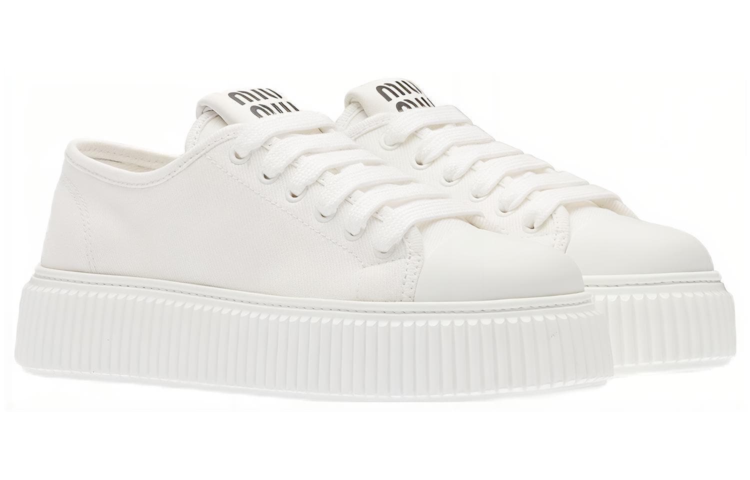 MIU MIU Низкие стильные туфли для скейтбординга женские белые