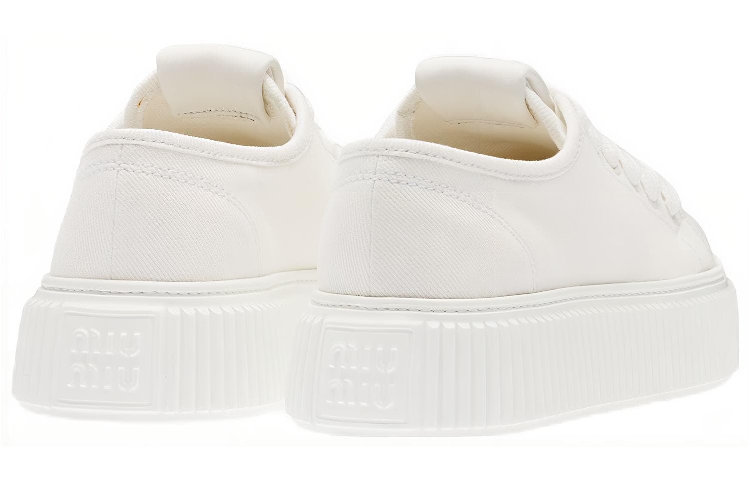 MIU MIU Низкие стильные туфли для скейтбординга женские белые