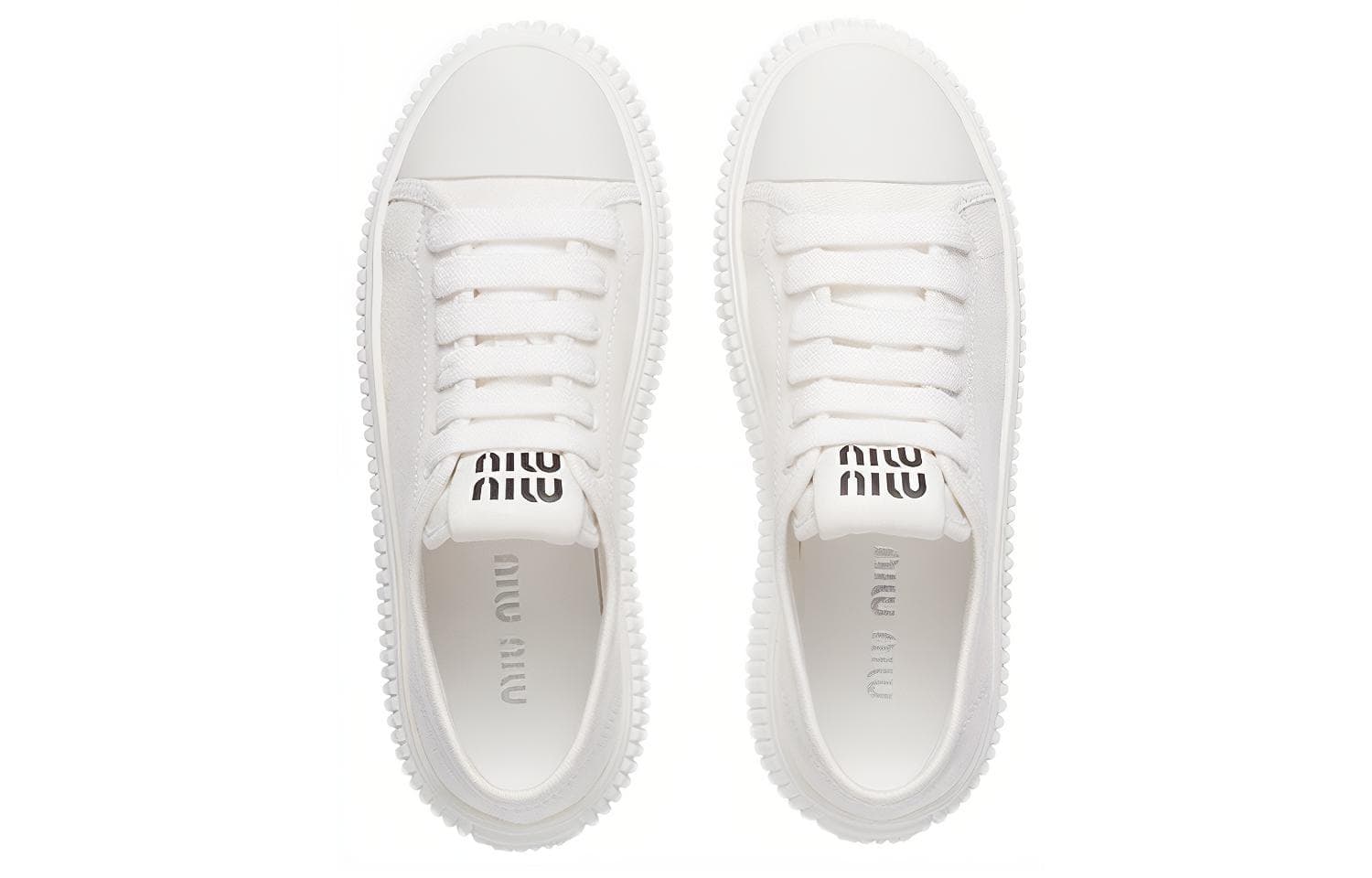 MIU MIU Низкие стильные туфли для скейтбординга женские белые