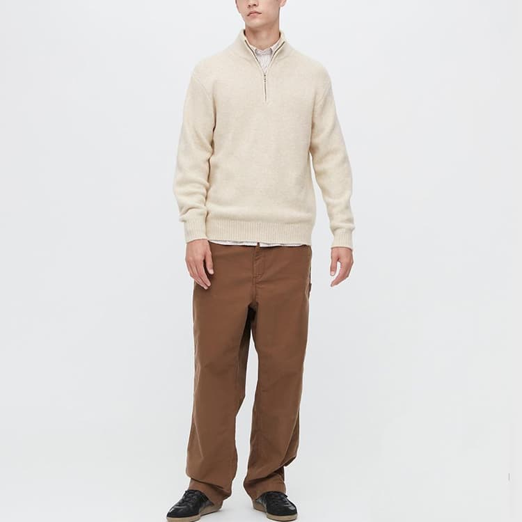 UNIQLO Свитер мужской светло-бежевый
