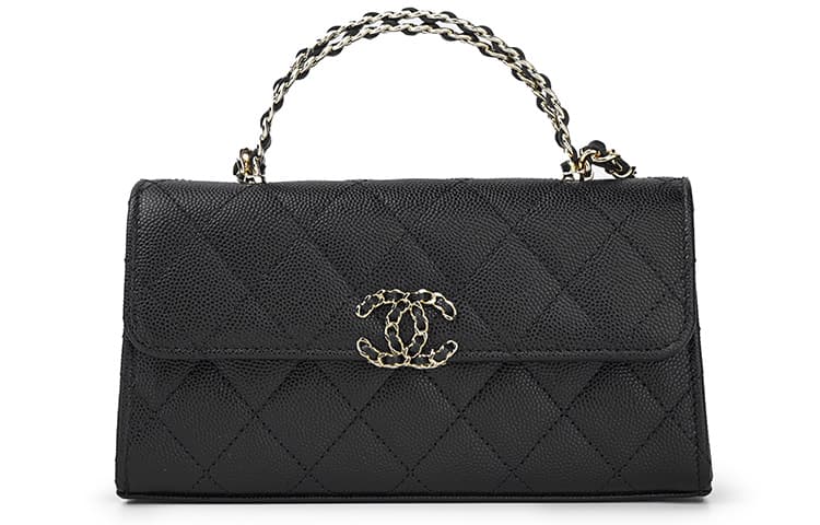 CHANEL Grain Embossed Cow Leather Flap Bag, Shoulder Bag, Crossbody Bag, Handbag Women's Black