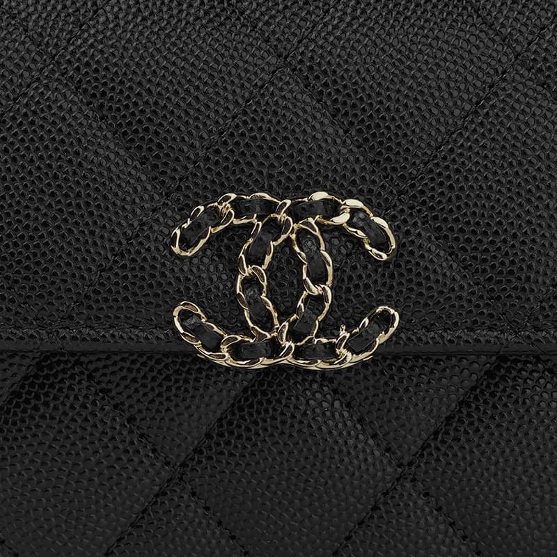 CHANEL Сумка с клапаном из коровьей кожи с тиснением под зерно, сумка через плечо, сумка через плечо, женская сумка черного цвета