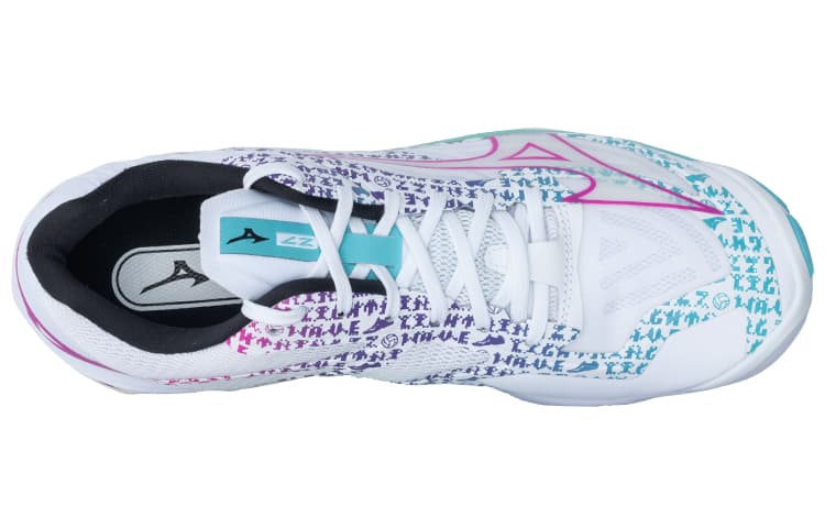 Mizuno Wave Lightning Z7 Нескользящие устойчивые к истиранию низкие волейбольные кроссовки унисекс Белый Фиолетовый