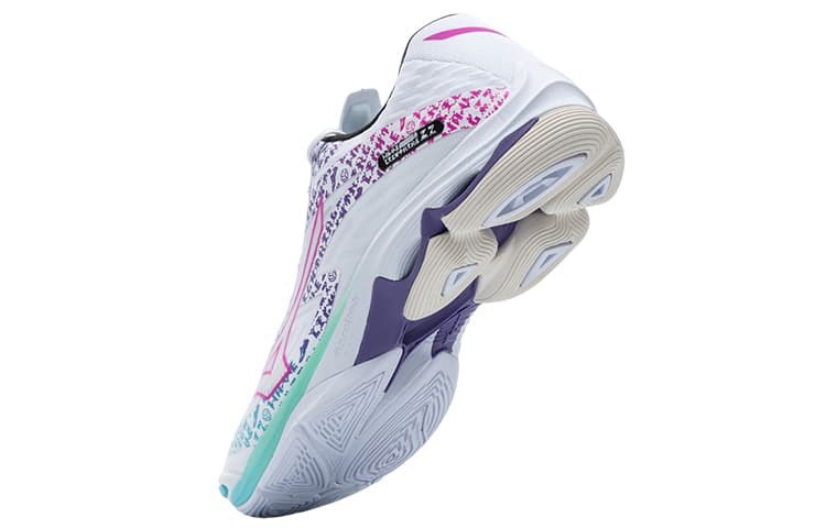 Mizuno Wave Lightning Z7 Нескользящие устойчивые к истиранию низкие волейбольные кроссовки унисекс Белый Фиолетовый