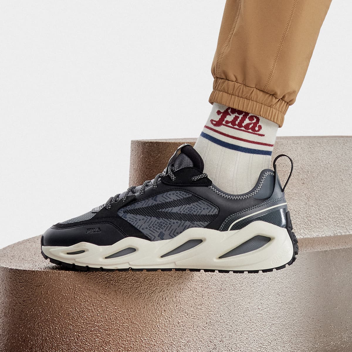 Мужские кроссовки FILA Crypto Low Top Chunky, черные, серые