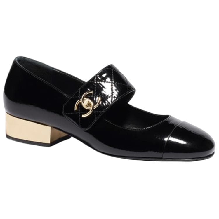 Туфли Мэри Джейн CHANEL на блочном каблуке женские черные
