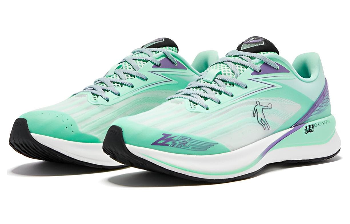 QIAODAN Feiying 2.0, устойчивые к скольжению, истиранию, дышащие кроссовки с низким верхом, мужские, зеленые, фиолетовые