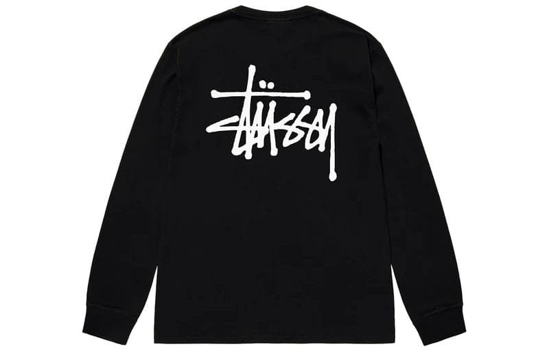 Базовая футболка Stussy с длинными рукавами, окрашенная пигментом