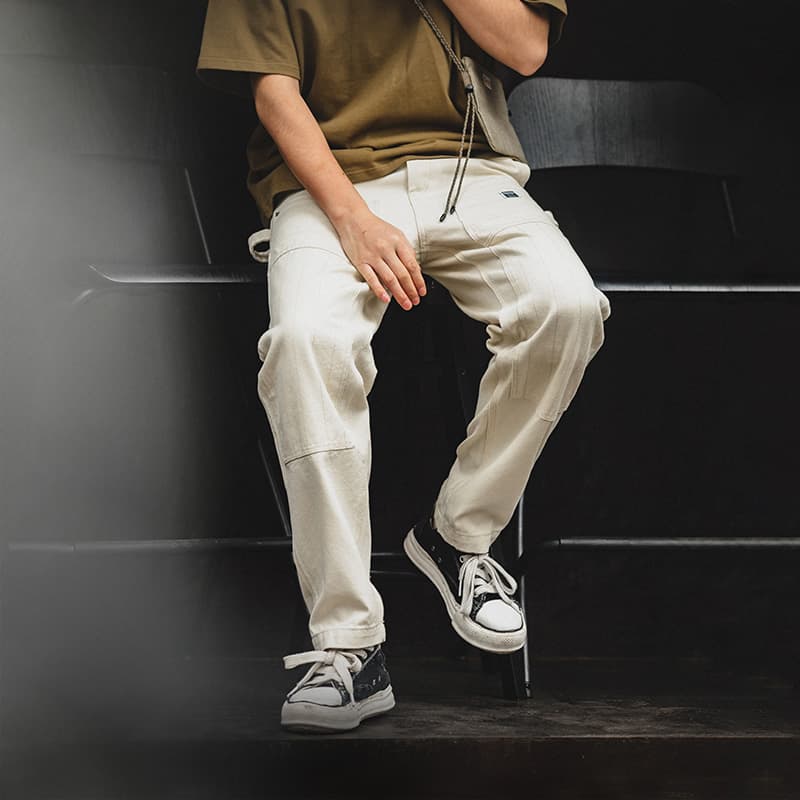 MADEN Джинсы мужские цвета экрю