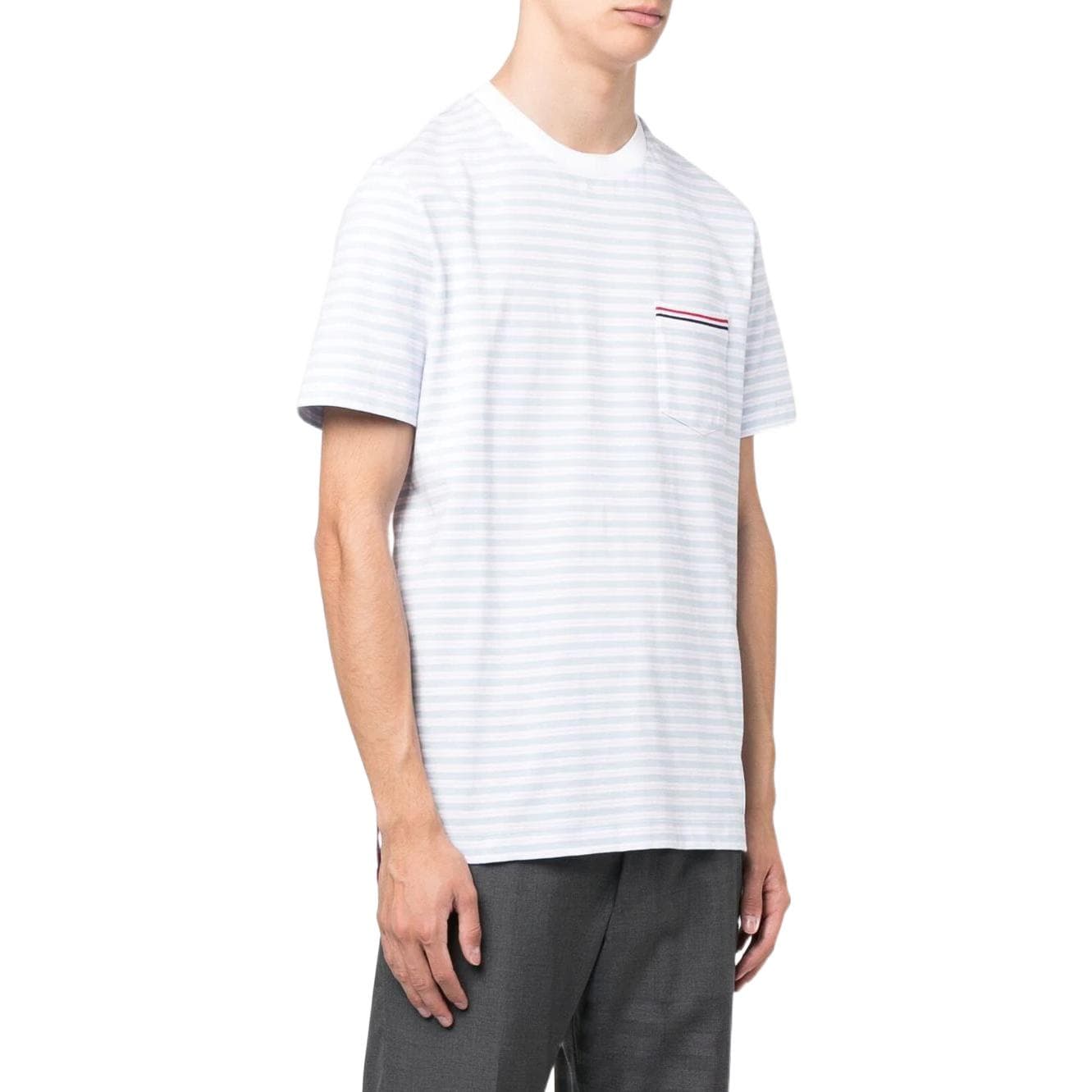 Футболка с круглым вырезом в полоску THOM BROWNE