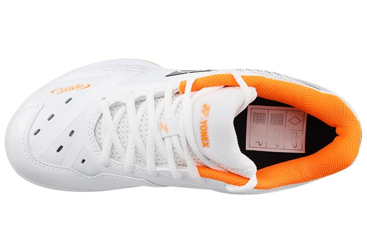 YONEX 65 3 Низкие туфли для бадминтона унисекс Белый Серебристый Оранжевый Свободный крой