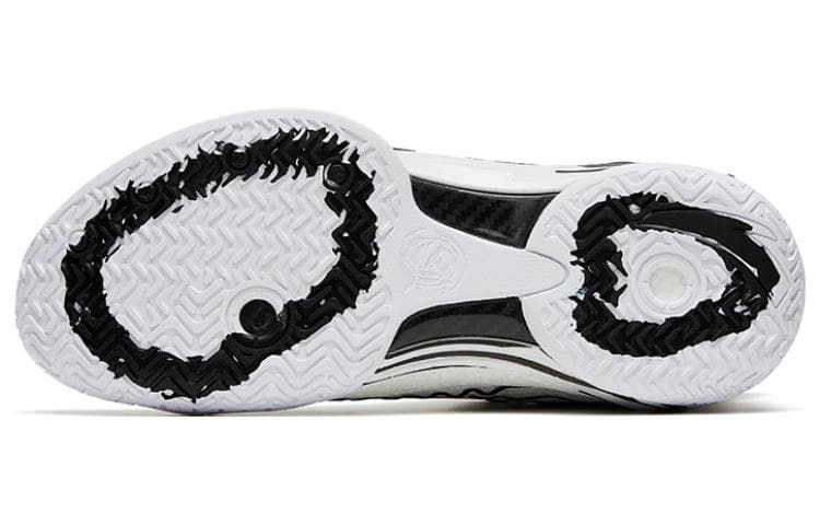 Anta Frenzy 4 Pro Противоскользящие и износостойкие баскетбольные кроссовки со средним верхом в стиле аниме, черный, белый цвет