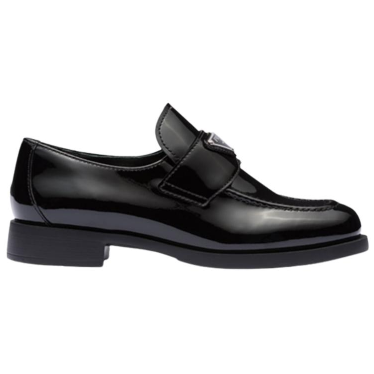 Лакированные лоферы PRADA, черные, женские