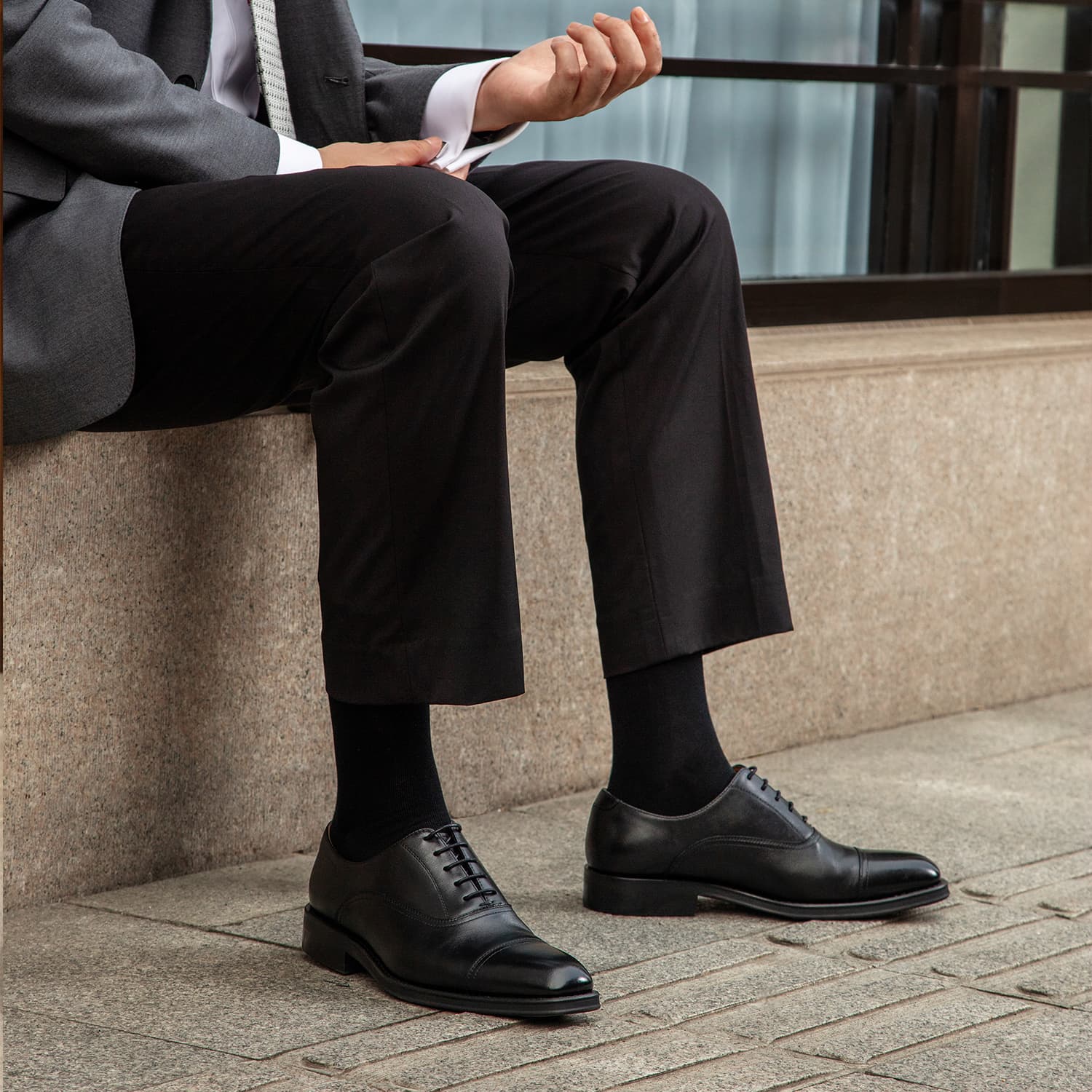 Desai Повседневная кожаная обувь Мужские низкие кеды черные