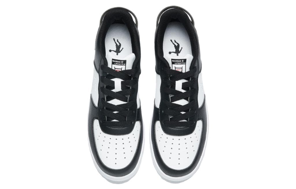 Обувь для скейтборда QIAODAN Air Force One, мужские низкие кроссовки белого/черного цвета