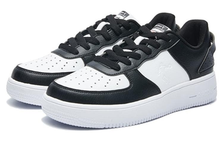 Обувь для скейтборда QIAODAN Air Force One, мужские низкие кроссовки белого/черного цвета