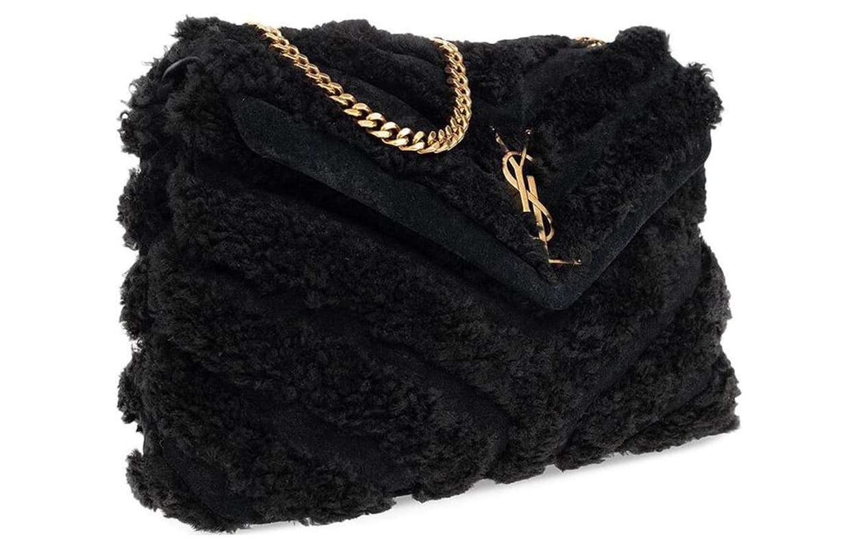 SAINT LAURENT LOULOU Портативная сумка через плечо из телячьей кожи Женская черная сумка через плечо