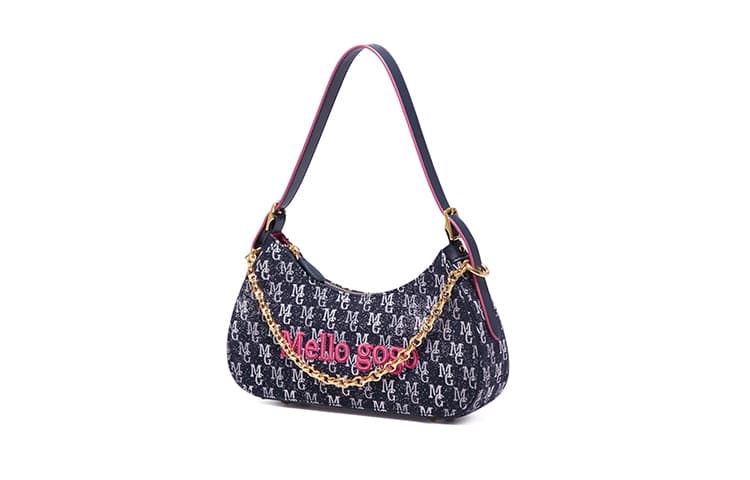 MELLO GOGO Тканевая сумка через плечо Женская среднего размера Темно-синяя