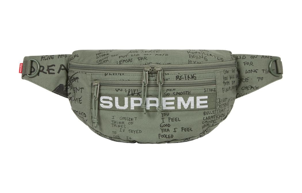Supreme Cotton With Nylon Shoulder Bag, Crossbody Bag, Fanny Pack Regular Unisex Green