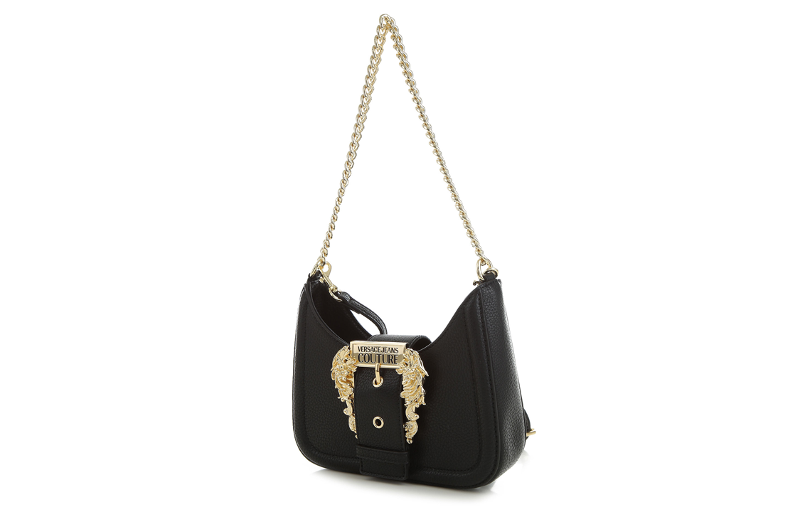 VERSACE JEANS COUTURE Сумка через плечо из зернистой кожи, сумка, сумка через плечо женская черная