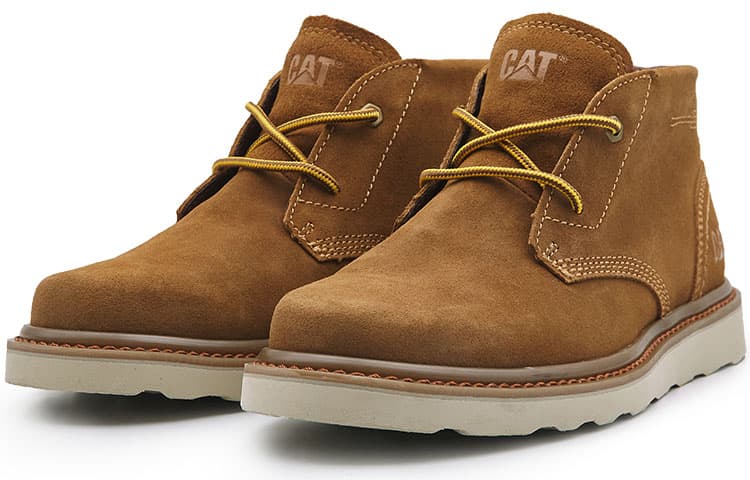 Нескользящие уличные ботинки CAT длиной до щиколотки, мужские светло-коричневые