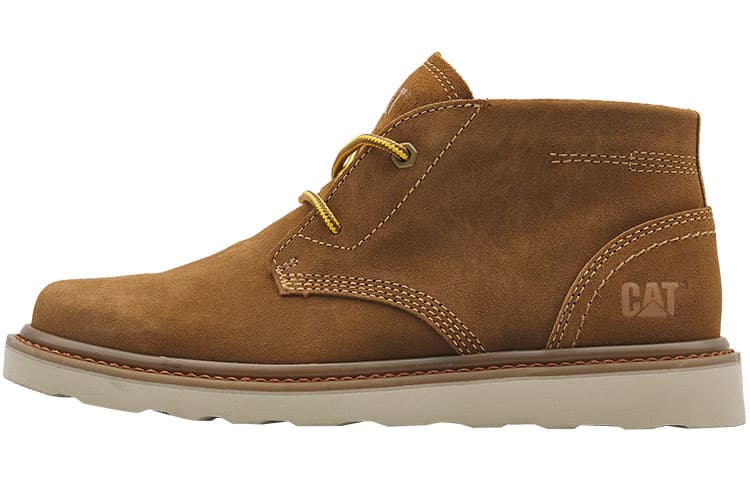 CAT Slip-Resistant Ankle-Length Outdoor Boots Men's Light Brown