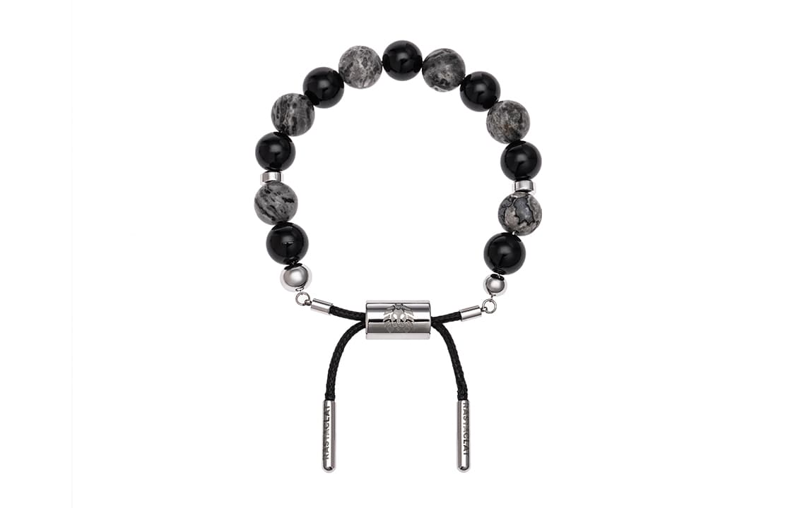 Rastaclat Black Agate Adjustable Bracelet Unisex