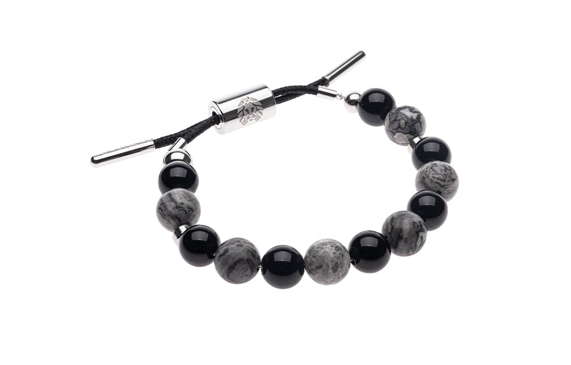 Регулируемый браслет Rastaclat из черного агата унисекс